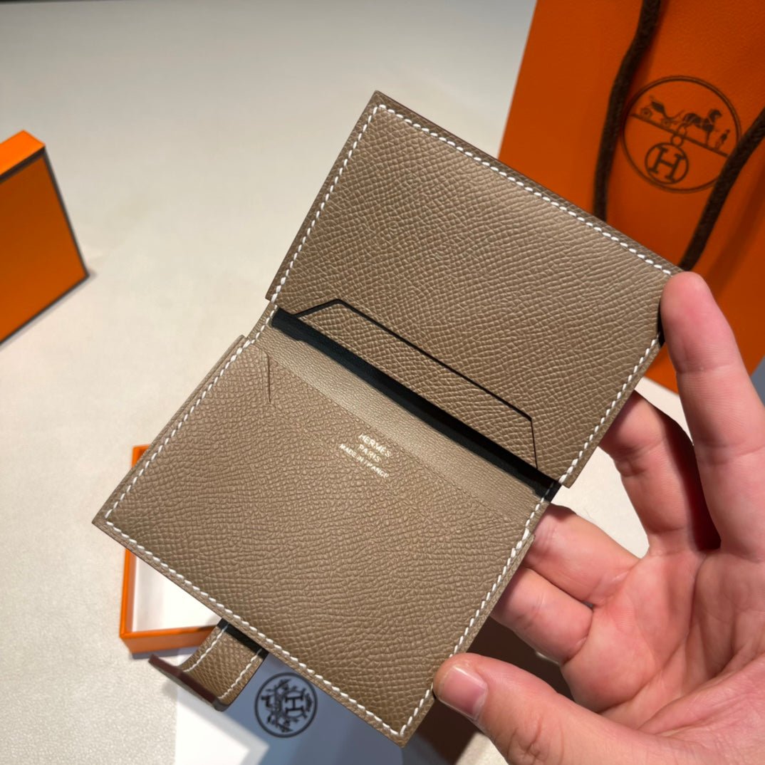 HERMES MINI BEARN WALLET 10.5 ETOUPE EPSOM GOLD HARDWARE - Image 3
