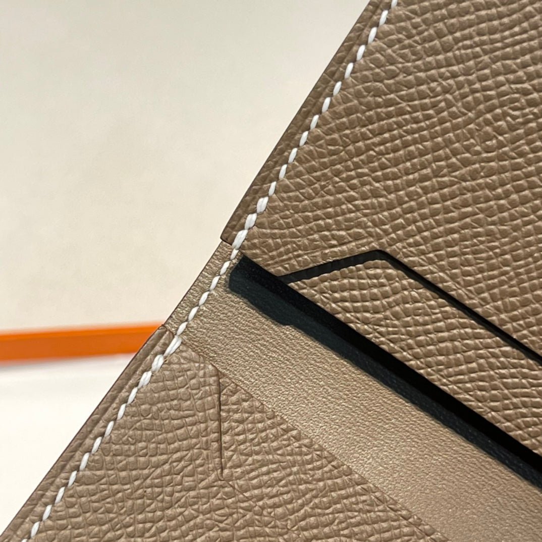 HERMES MINI BEARN WALLET 10.5 ETOUPE EPSOM GOLD HARDWARE - Image 8