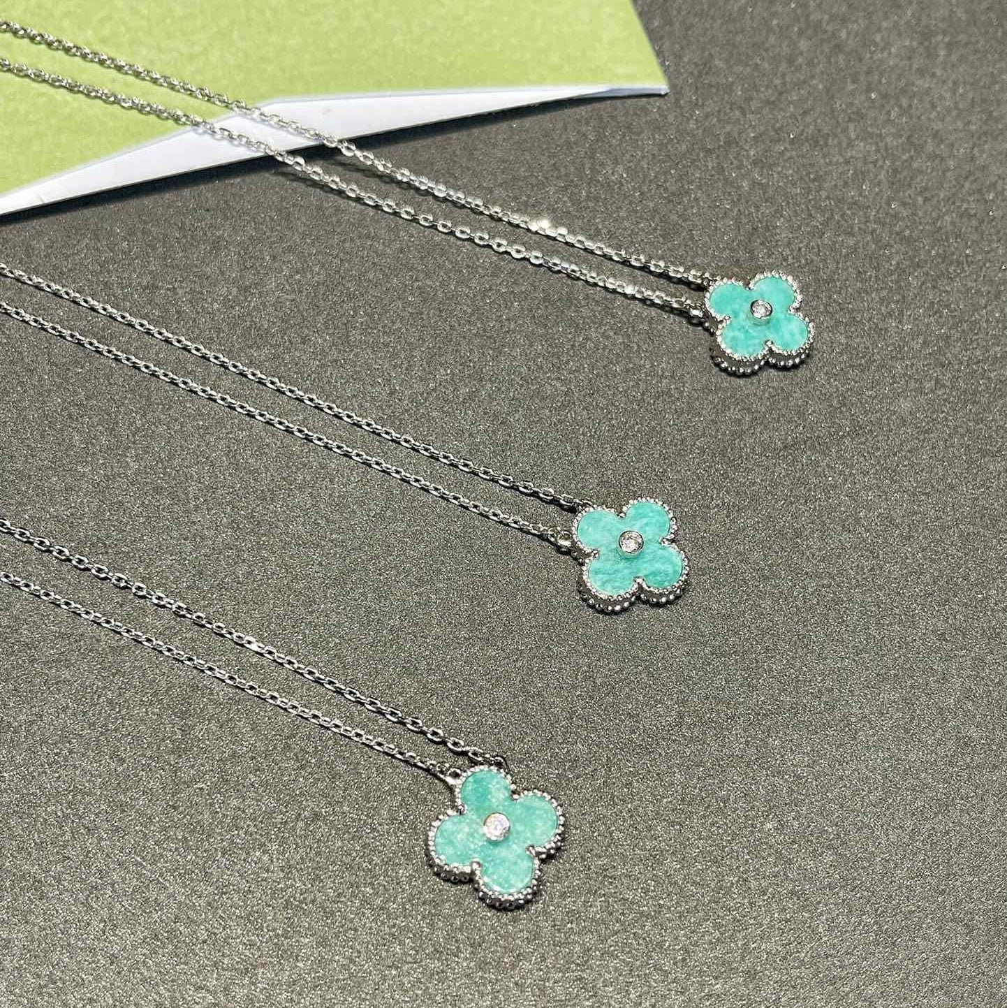 VCA Clover Vintage Turquoise Silver Necklace