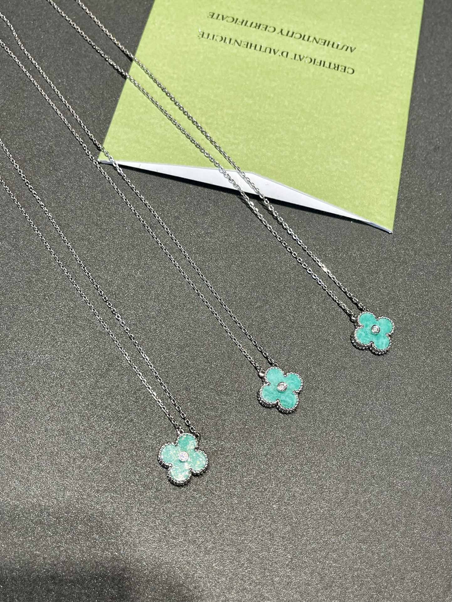 Alternative view of VCA Clover Vintage Turquoise Silver Necklace