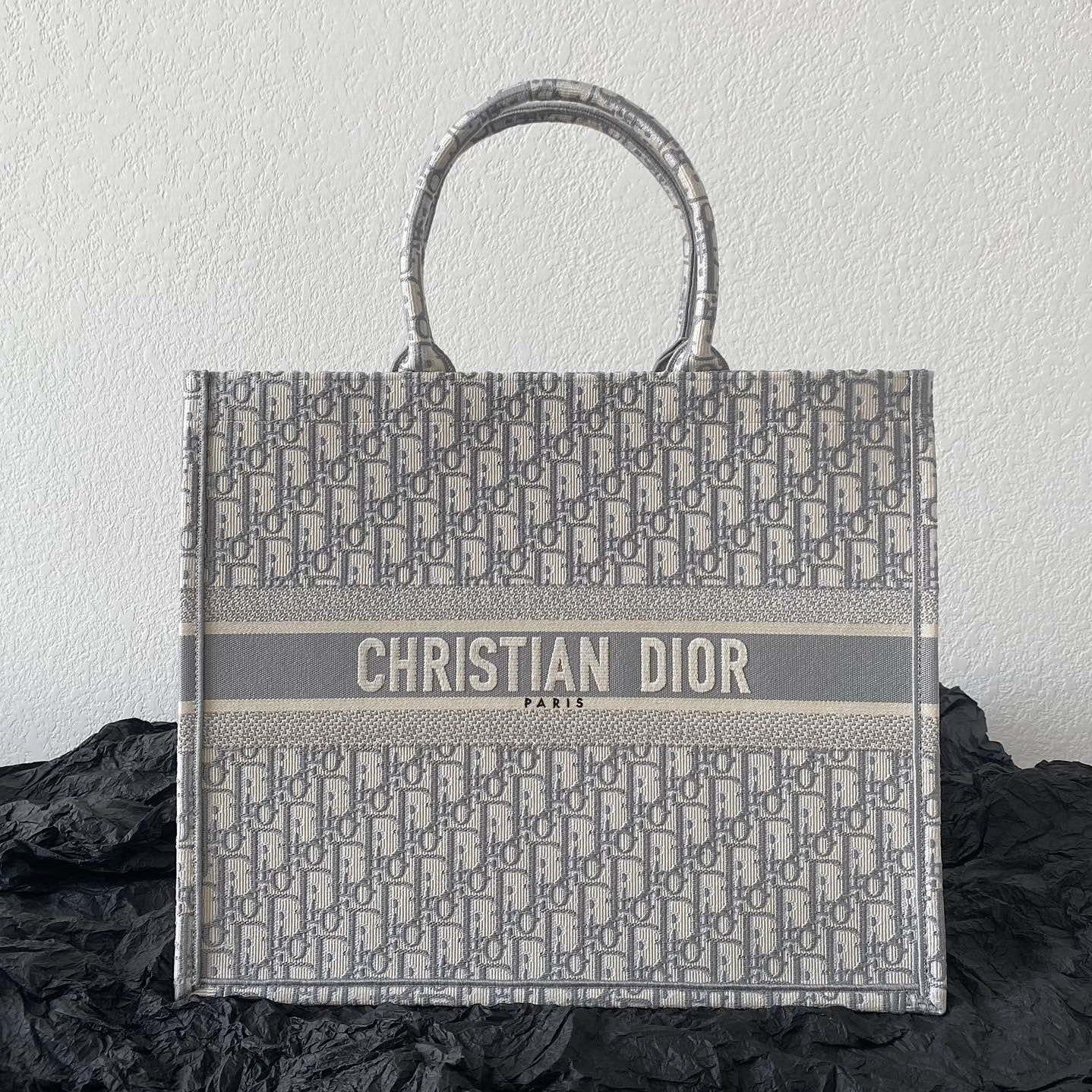 Dior Large Book Tote 42cm Grey Oblique Bag