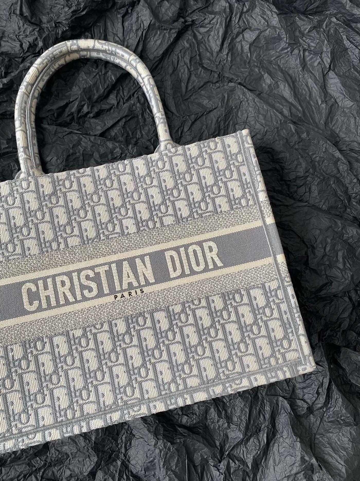 Alternative view of Dior Medium Book Tote 36cm Grey Jacquard Hand Bag