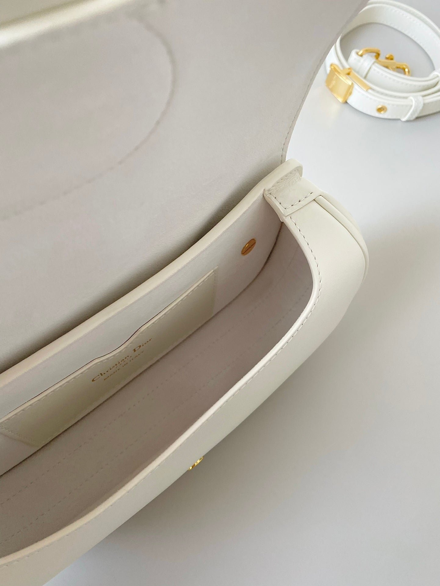 Alternative view of Dior East West Bobby 22cm White Calfskin Bag