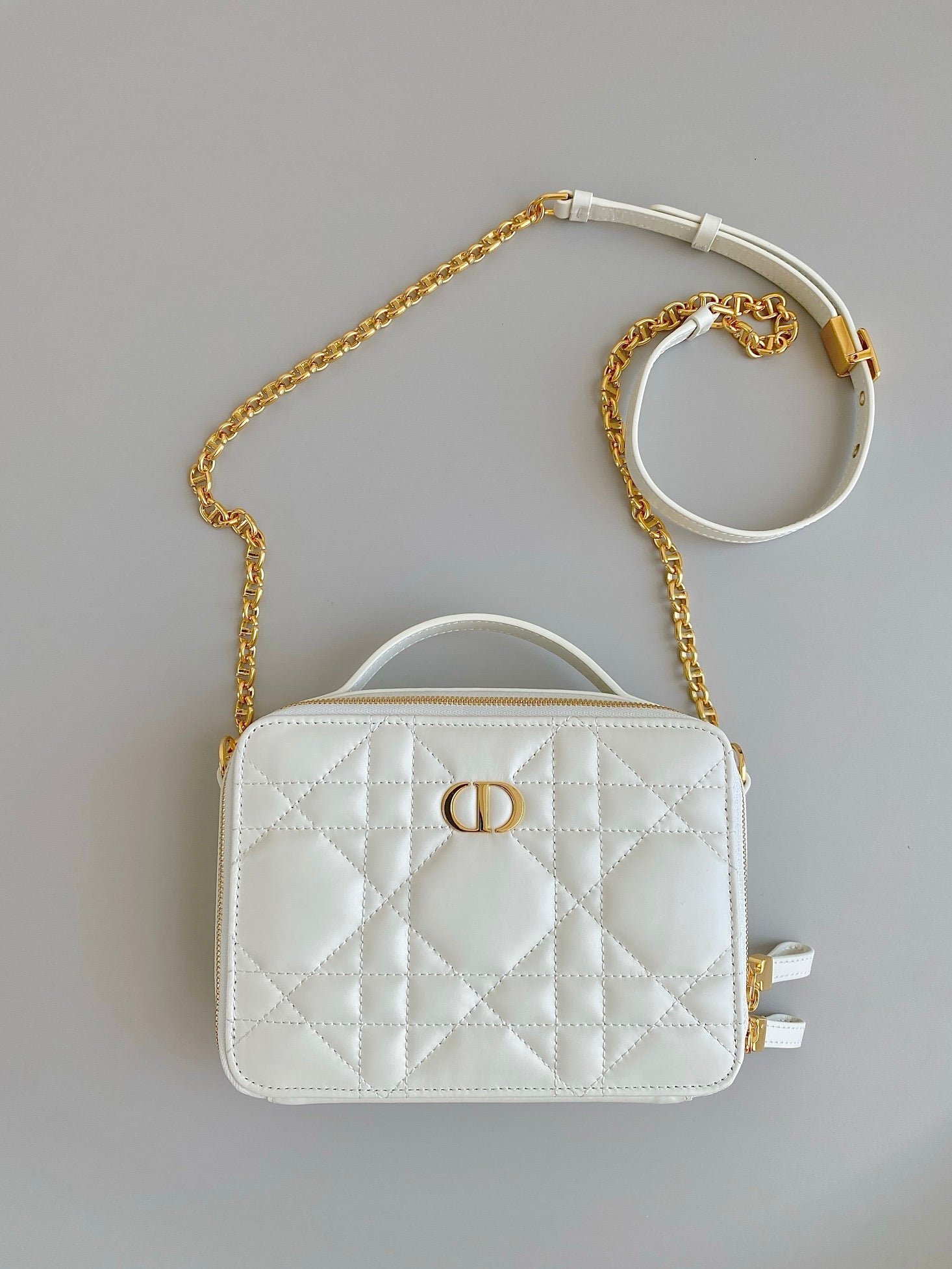 Alternative view of Dior Caro 18 Calfskin Camera Bag White