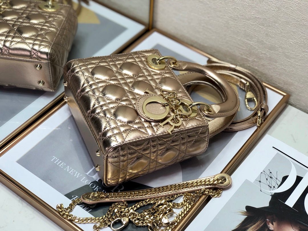 Alternative view of Dior Mini Lady Light Purple Metallic Lambskin Handbag