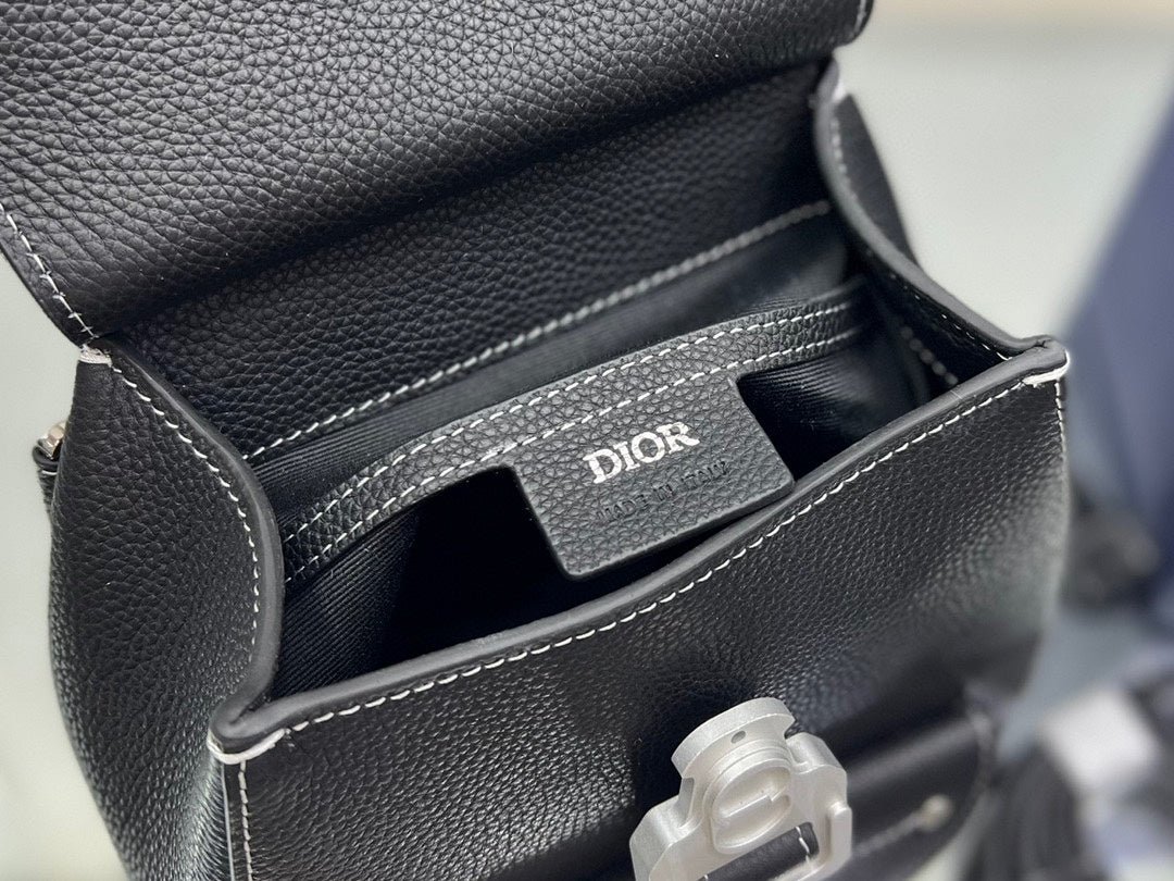 Dior Gallop Sling 27 Solid Black Calfskin Sling Bag - Image 7