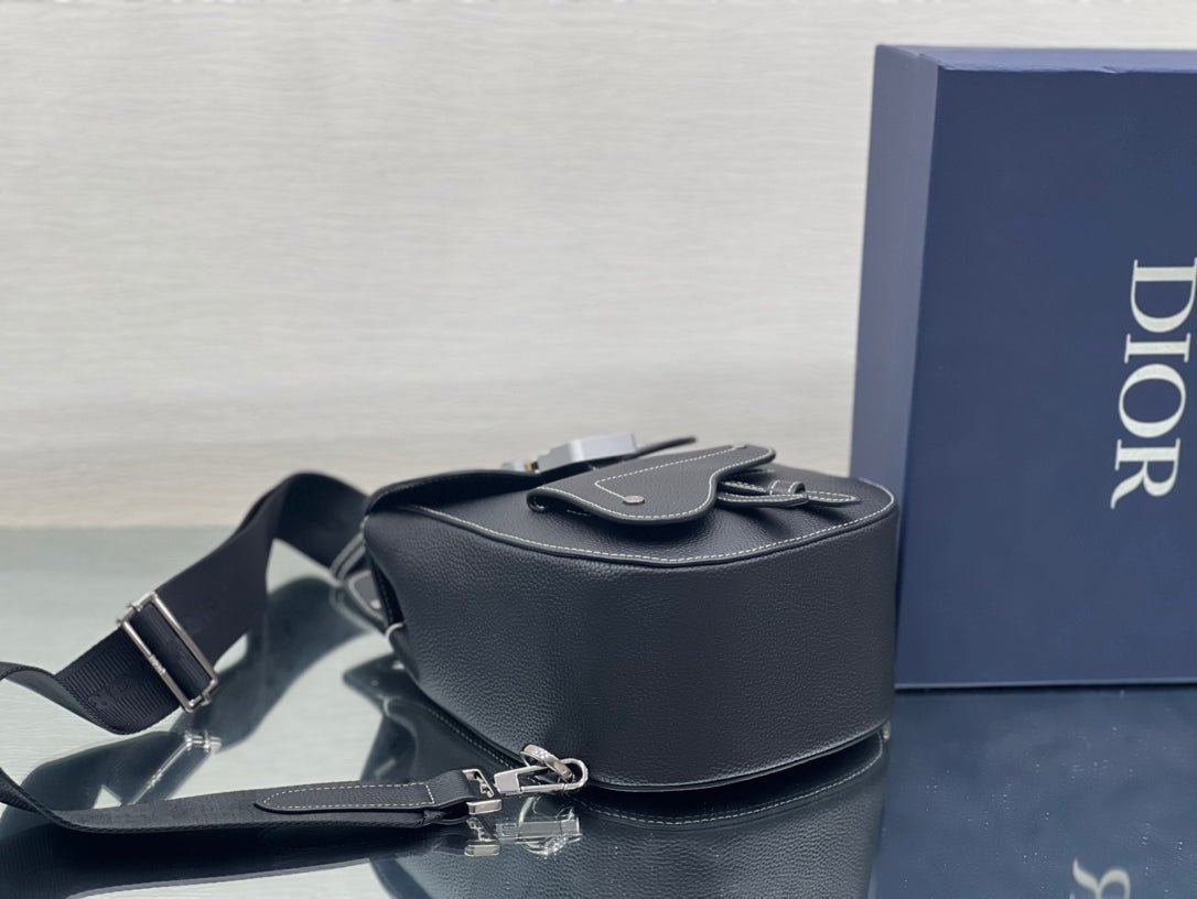 Dior Gallop Sling 27 Solid Black Calfskin Sling Bag - Image 6