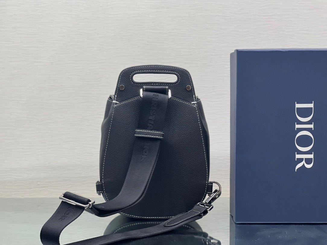 Dior Gallop Sling 27 Solid Black Calfskin Sling Bag - Image 4