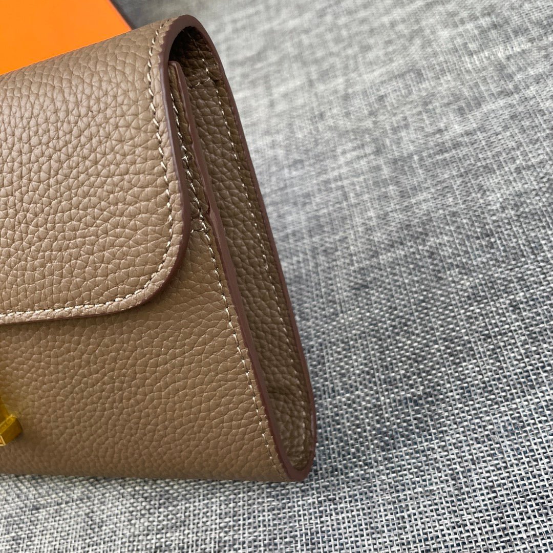 HERMES CLUTCH CONSTANCE 22 ASH BROWN CALFSKIN GOLD HARDWARE - Image 9