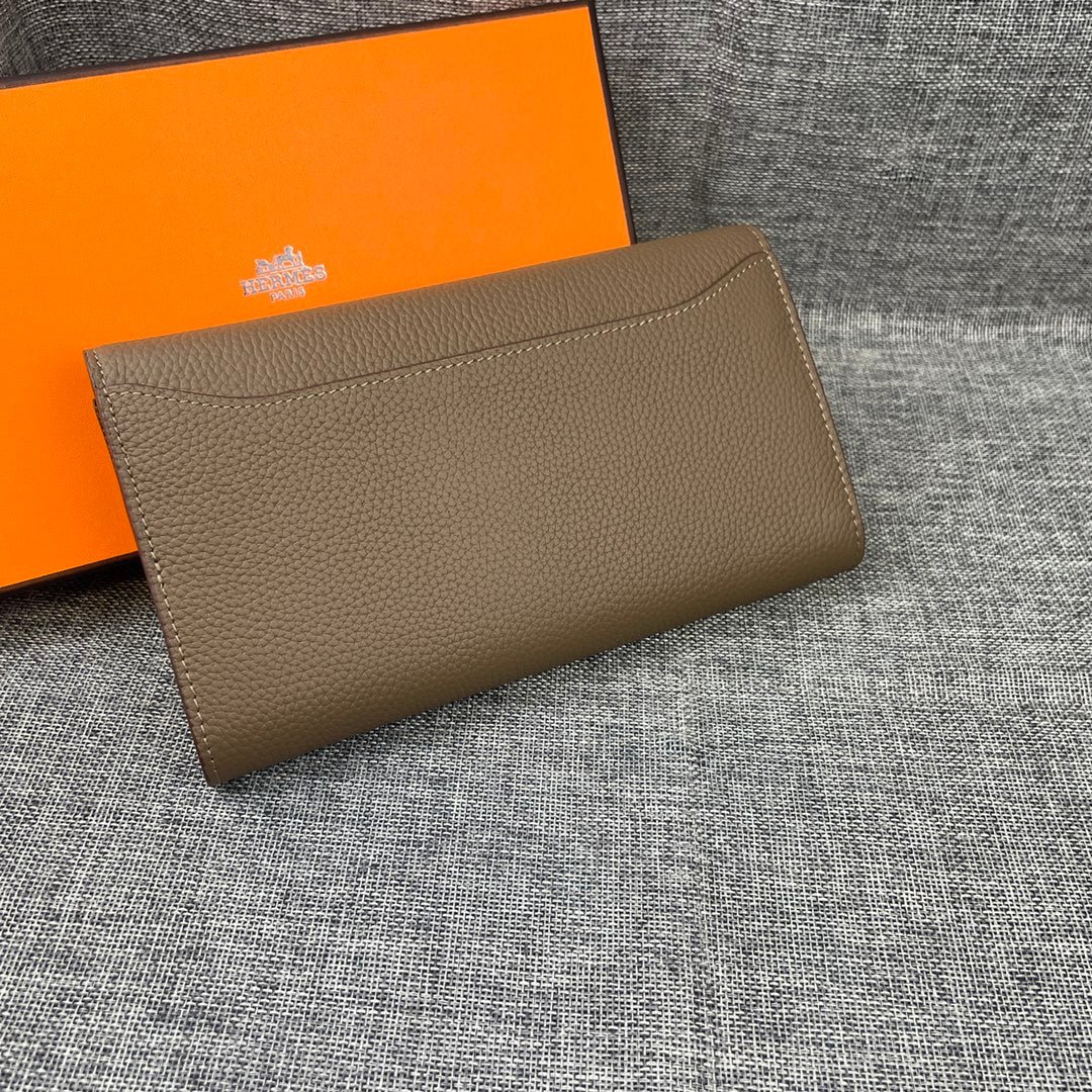HERMES CLUTCH CONSTANCE 22 ASH BROWN CALFSKIN GOLD HARDWARE - Image 7