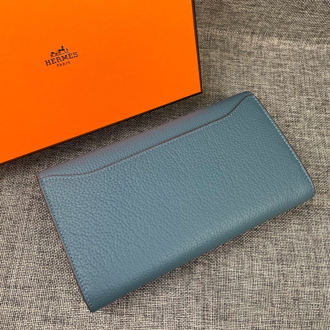HERMES CLUTCH CONSTANCE 22 CERULEAN CALFSKIN GOLD HARDWARE - Image 5