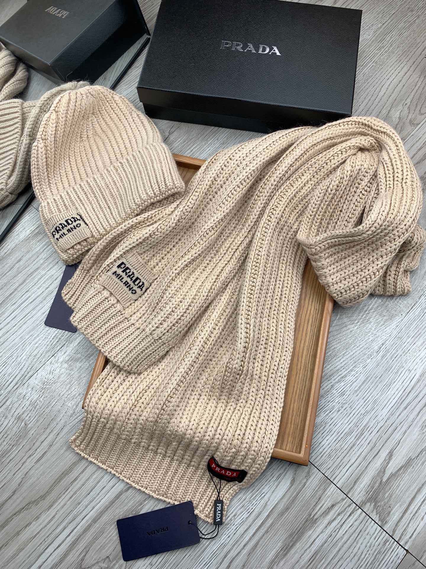 Alternative view of Prada Style Beige Rib Knit Set