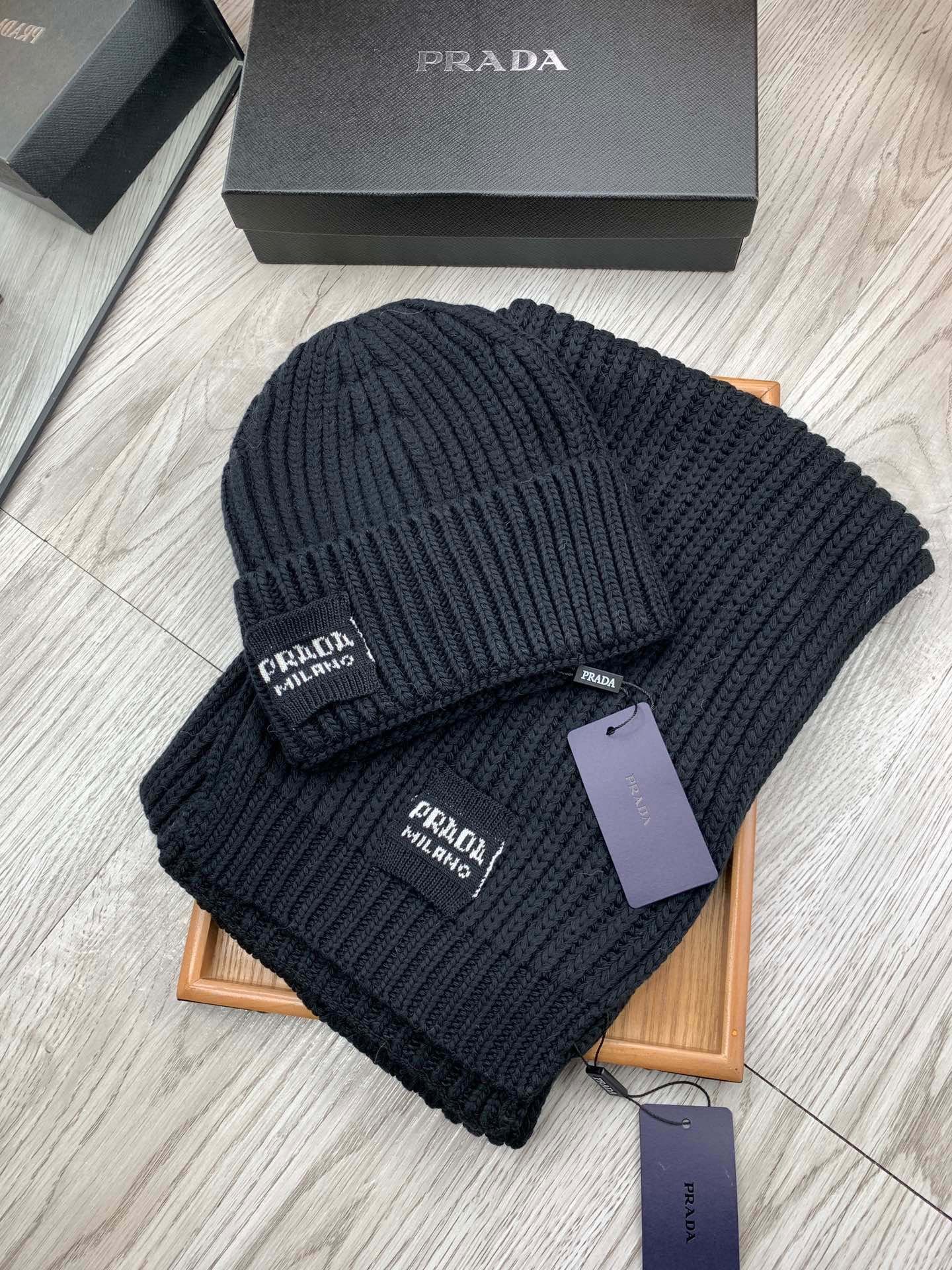 Prada Style Black Rib Knit Set - Image 5