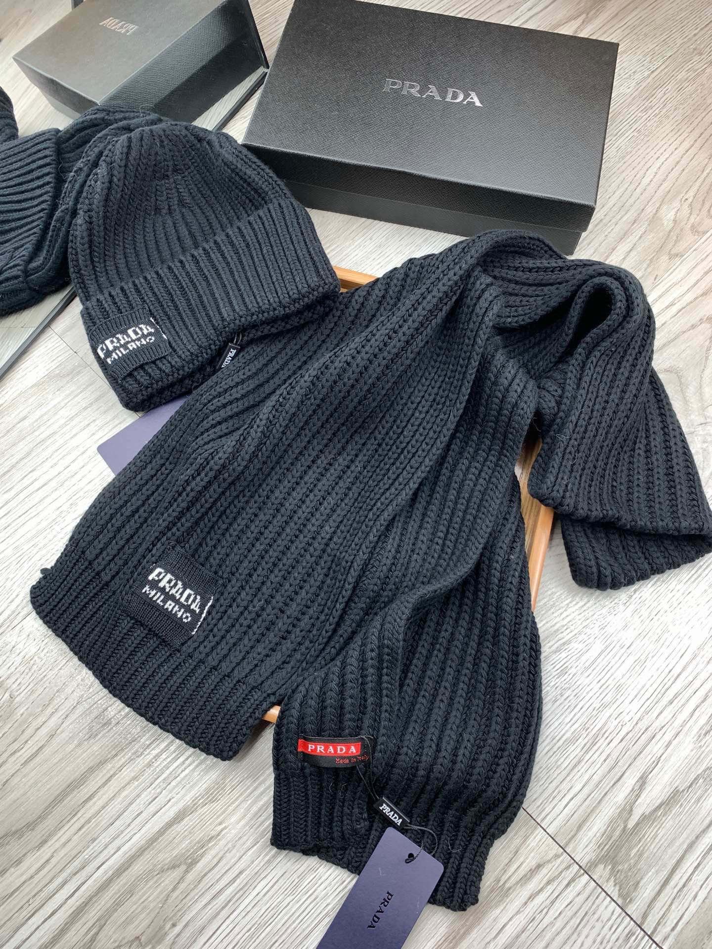 Prada Style Black Rib Knit Set - Image 3