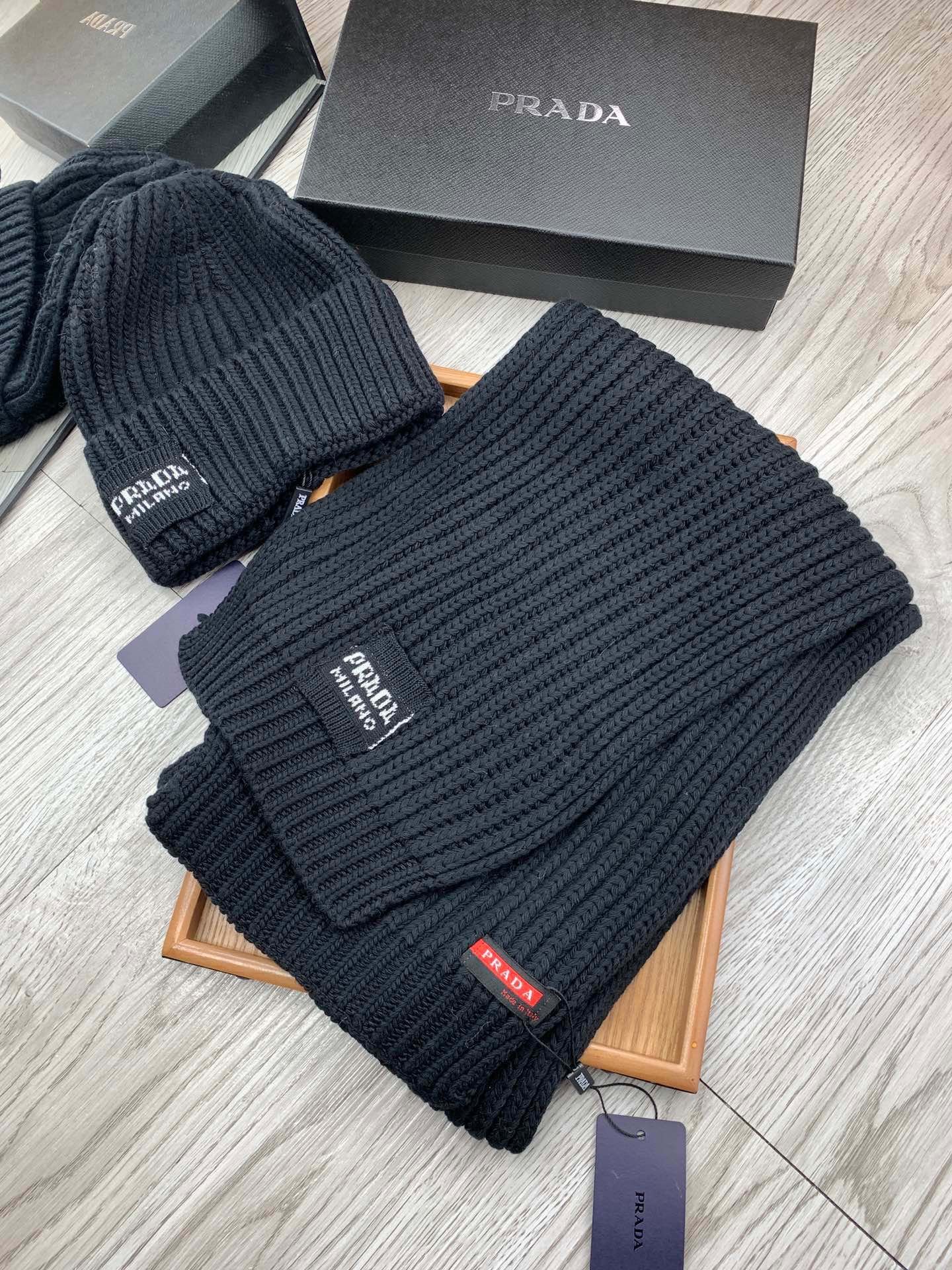 Prada Style Black Rib Knit Set - Image 4