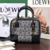 LOE AMAZONA 19 BAG IN BLACK CALFSKIN AND MONOGRAM JACQUARD