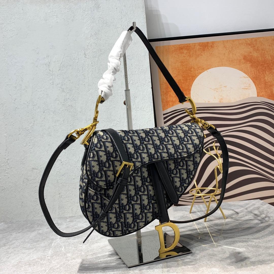 Alternative view of Dior Saddle Blue Oblique Embroidery Saddle Bag