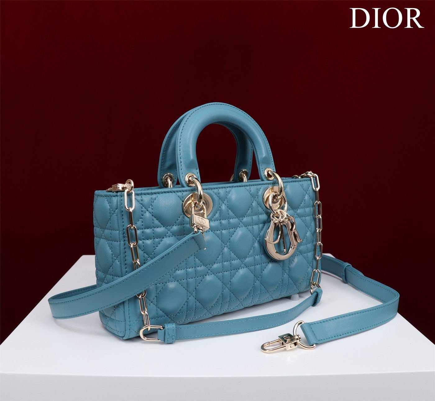 Alternative view of Dior Medium Lady D-Joy Cerulean Lambskin Bag