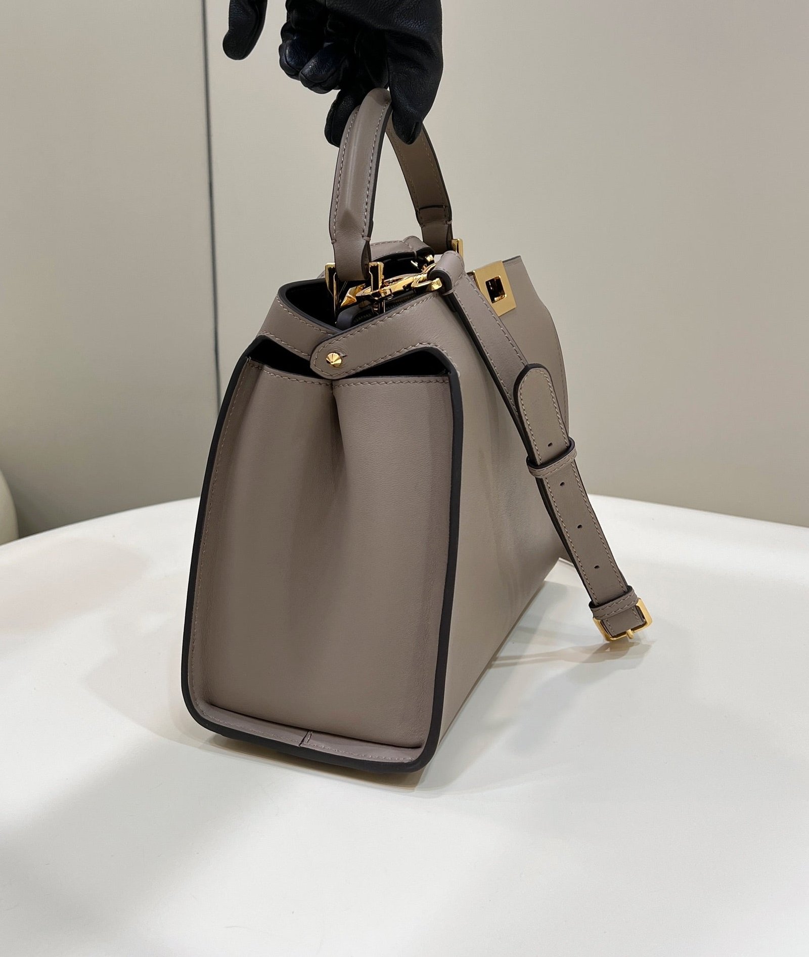 Alternative view of Fendi Peekaboo 27 Camel Brown Calfskin