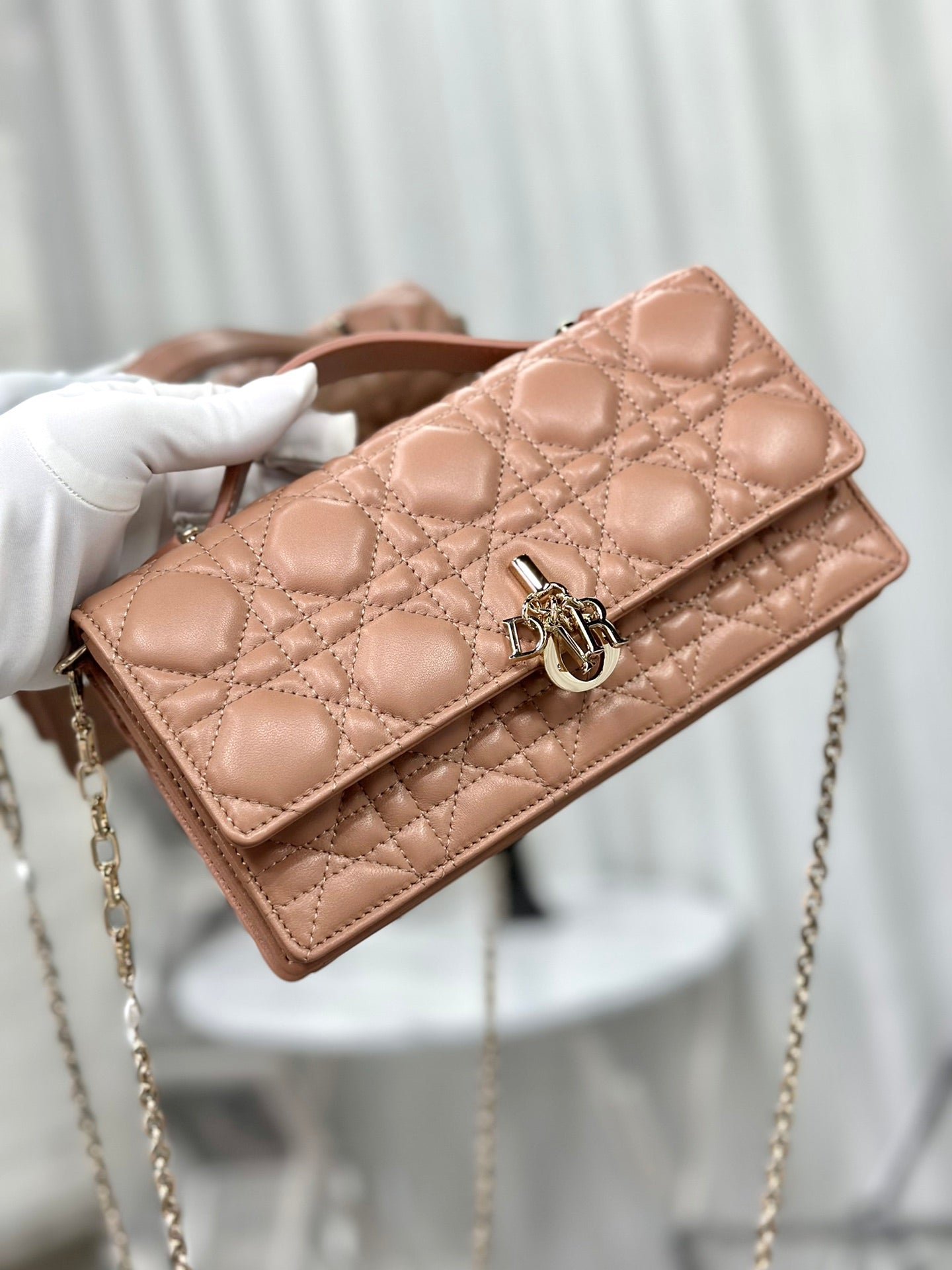Alternative view of Dior Lady Chain 21 Lambskin Bag Almond Beige