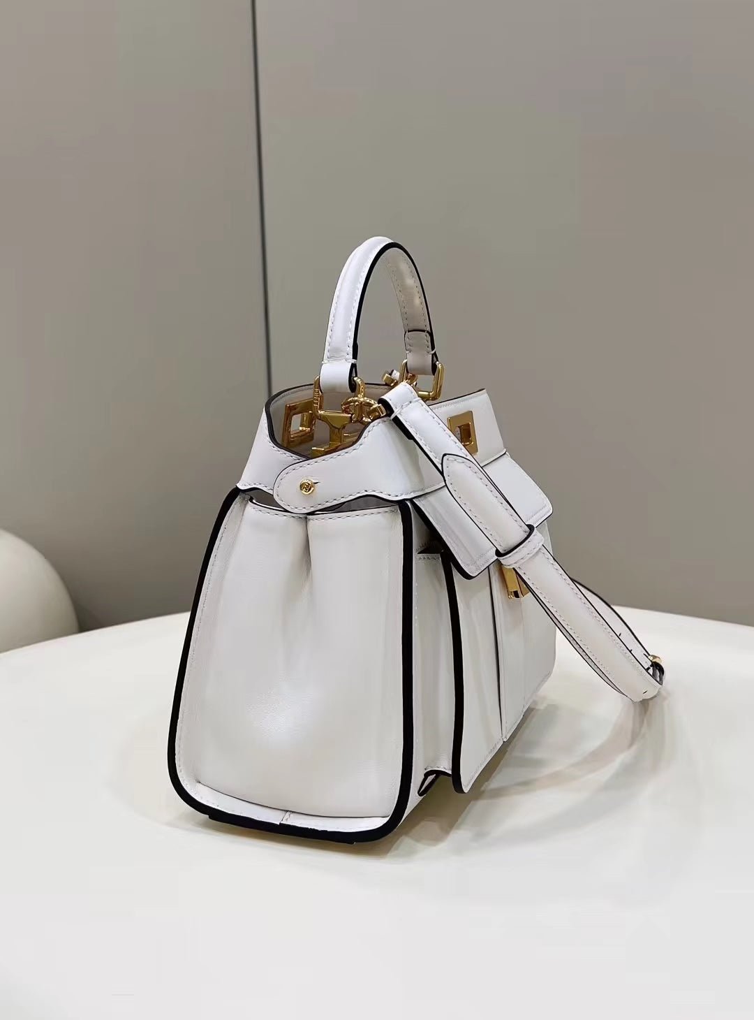 Fendi Peekaboo Mini 23 White Calfskin - Image 7