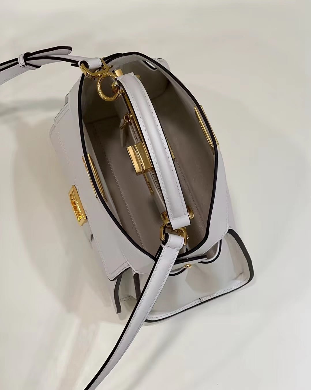Fendi Peekaboo Mini 23 White Calfskin - Image 8