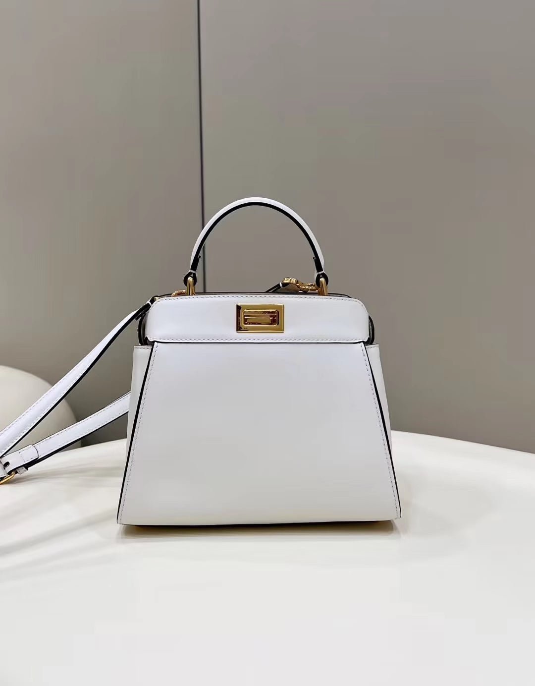 Fendi Peekaboo Mini 23 White Calfskin - Image 3