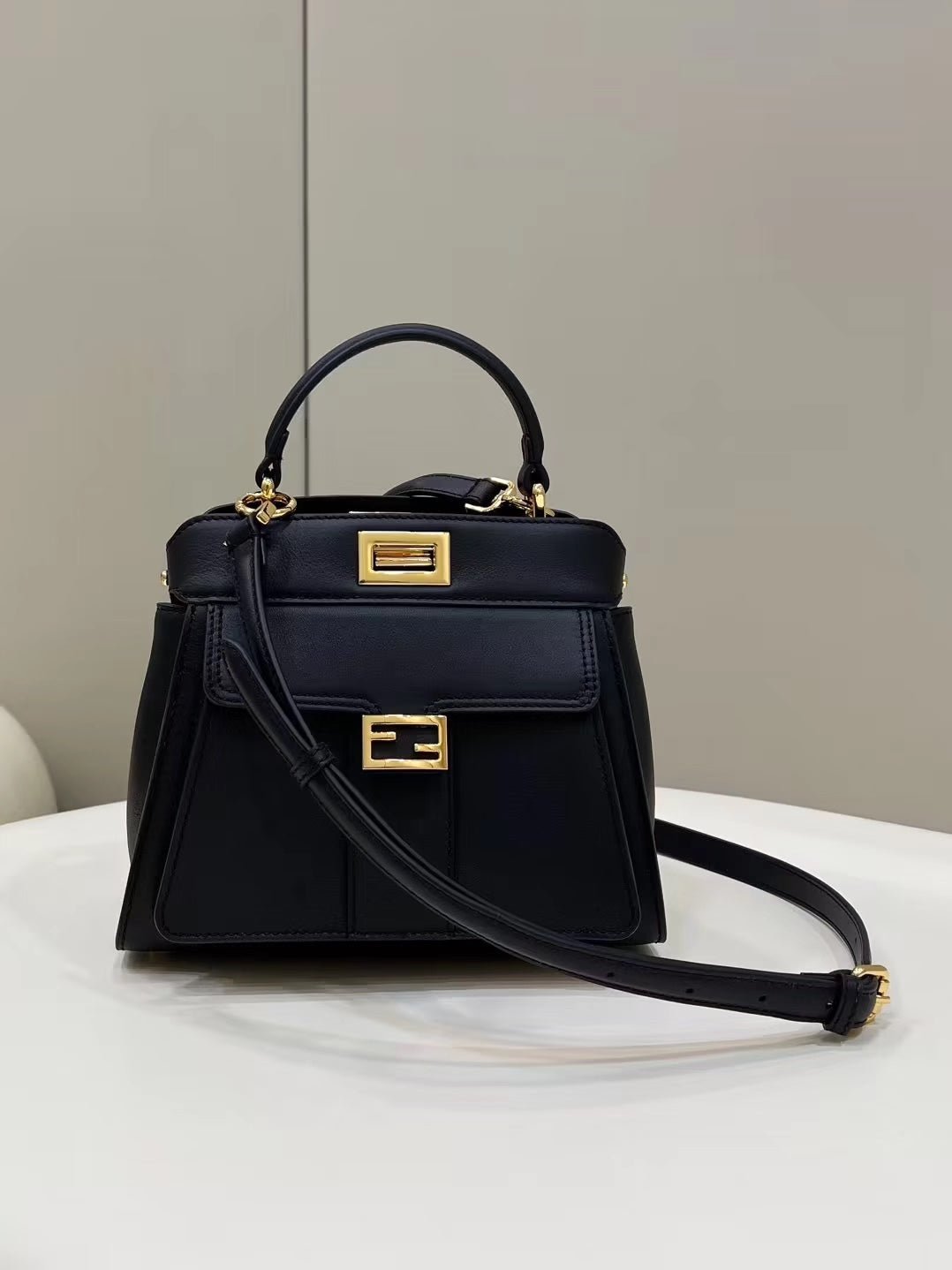 Alternative view of Fendi Peekaboo Mini 23 Black Calfskin