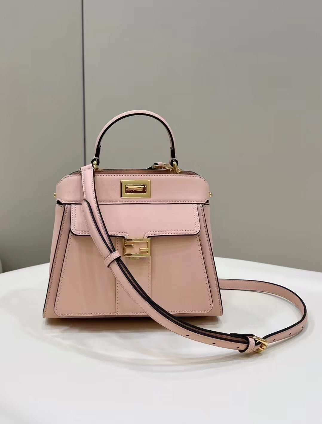 Alternative view of Fendi Peekaboo Mini 23 Light Pink Calfskin