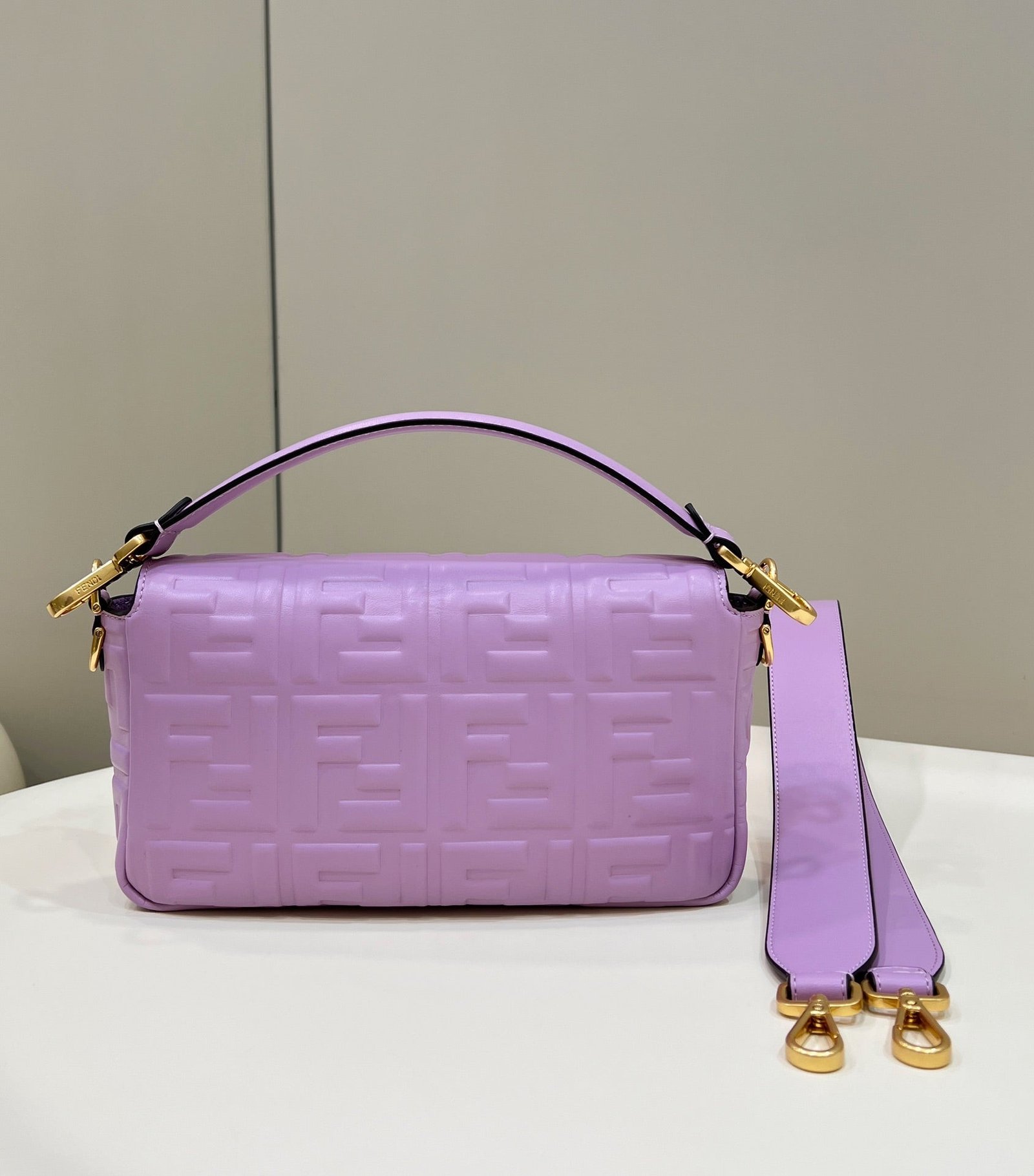 Alternative view of Fendi Baguette 27 Mauve Purple Soft Lambskin Gold