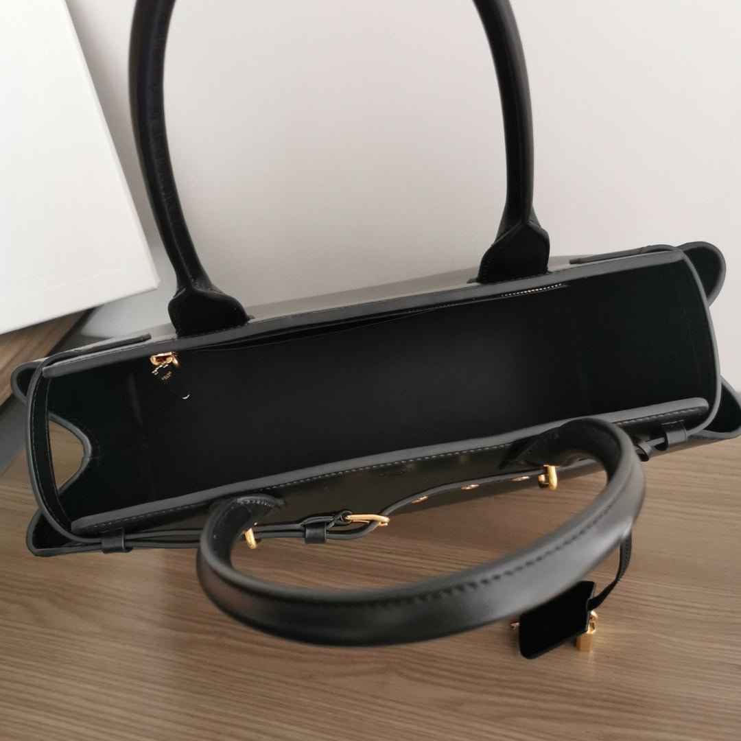 Celine Conti 36 Black Calfskin Tote - Image 9