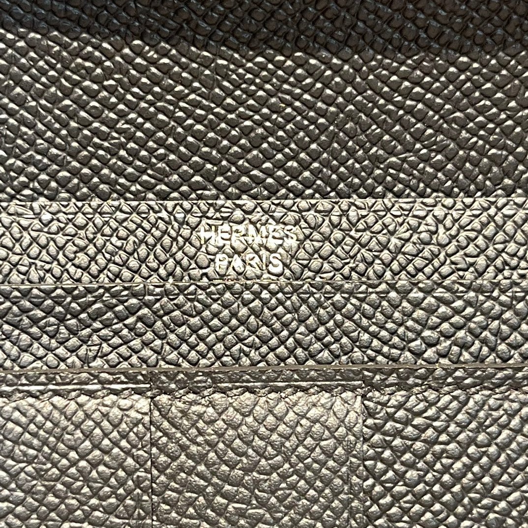HERMES BEARN WALLET 17.5 BLACK EPSOM GOLD HARDWARE - Image 3