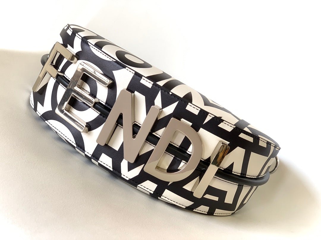 Fendigraphy Small 29 White Mix Black Calfskin Silver - Image 4
