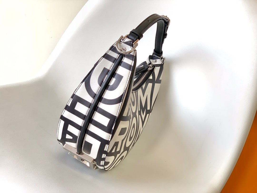 Fendigraphy Small 29 White Mix Black Calfskin Silver - Image 3