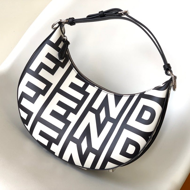 Fendigraphy Small 29 White Mix Black Calfskin Silver