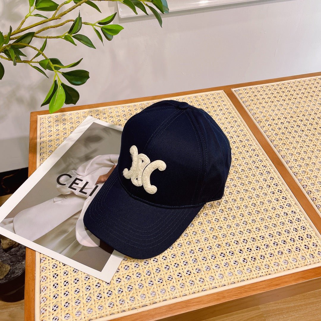 Celine Triomphe Deep Navy Fabric Cap