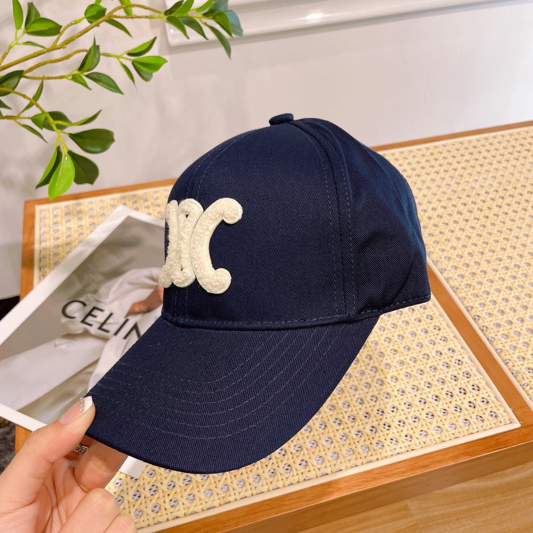 Celine Triomphe Deep Navy Fabric Cap - Image 5