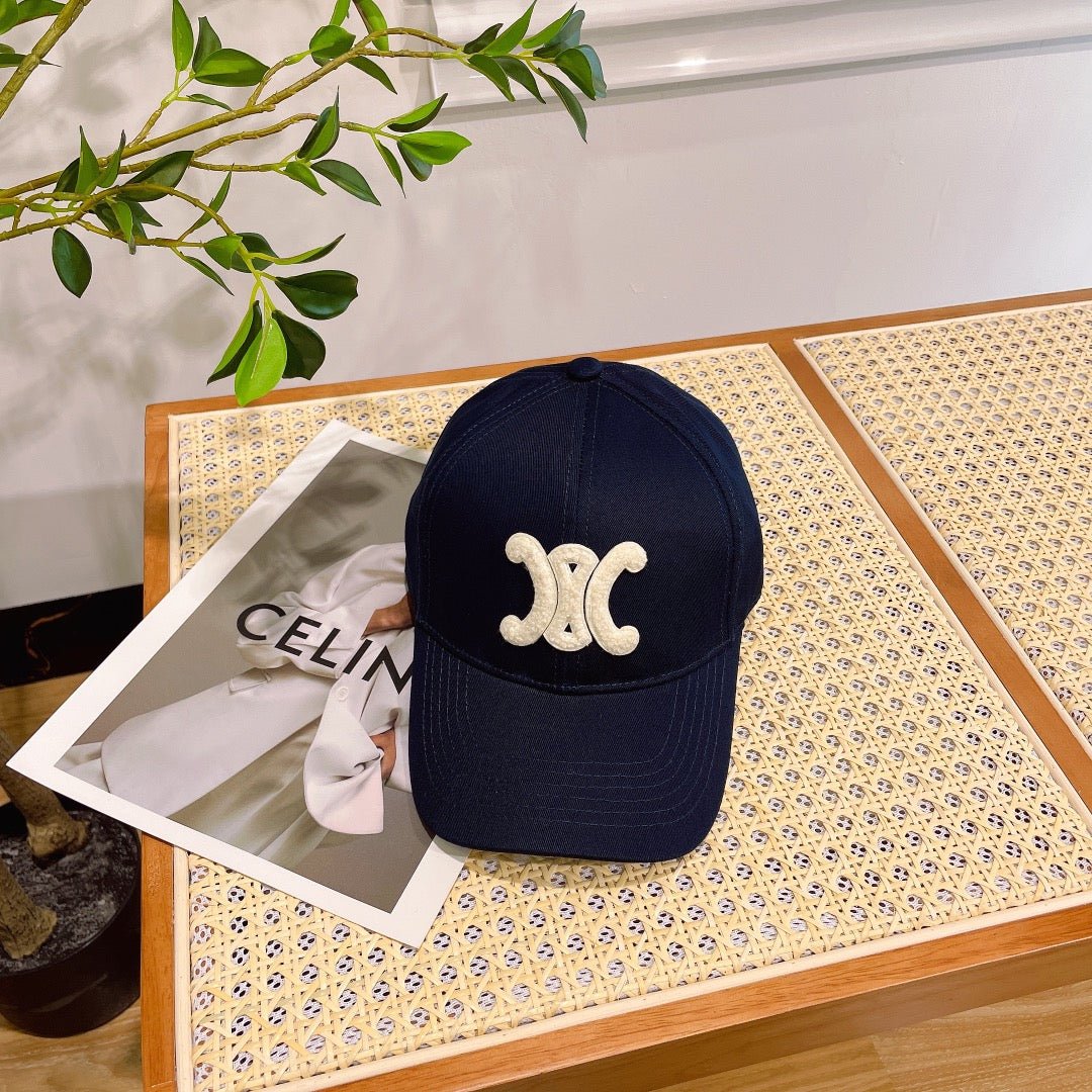 Celine Triomphe Deep Navy Fabric Cap - Image 4