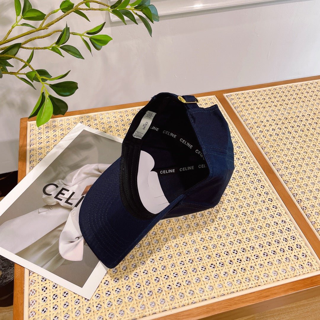 Celine Triomphe Deep Navy Fabric Cap - Image 7