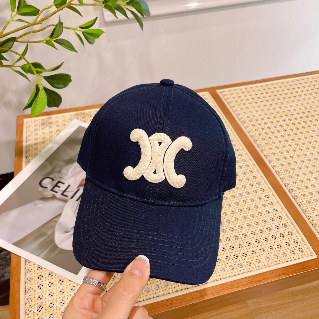 Celine Triomphe Deep Navy Fabric Cap - Image 3