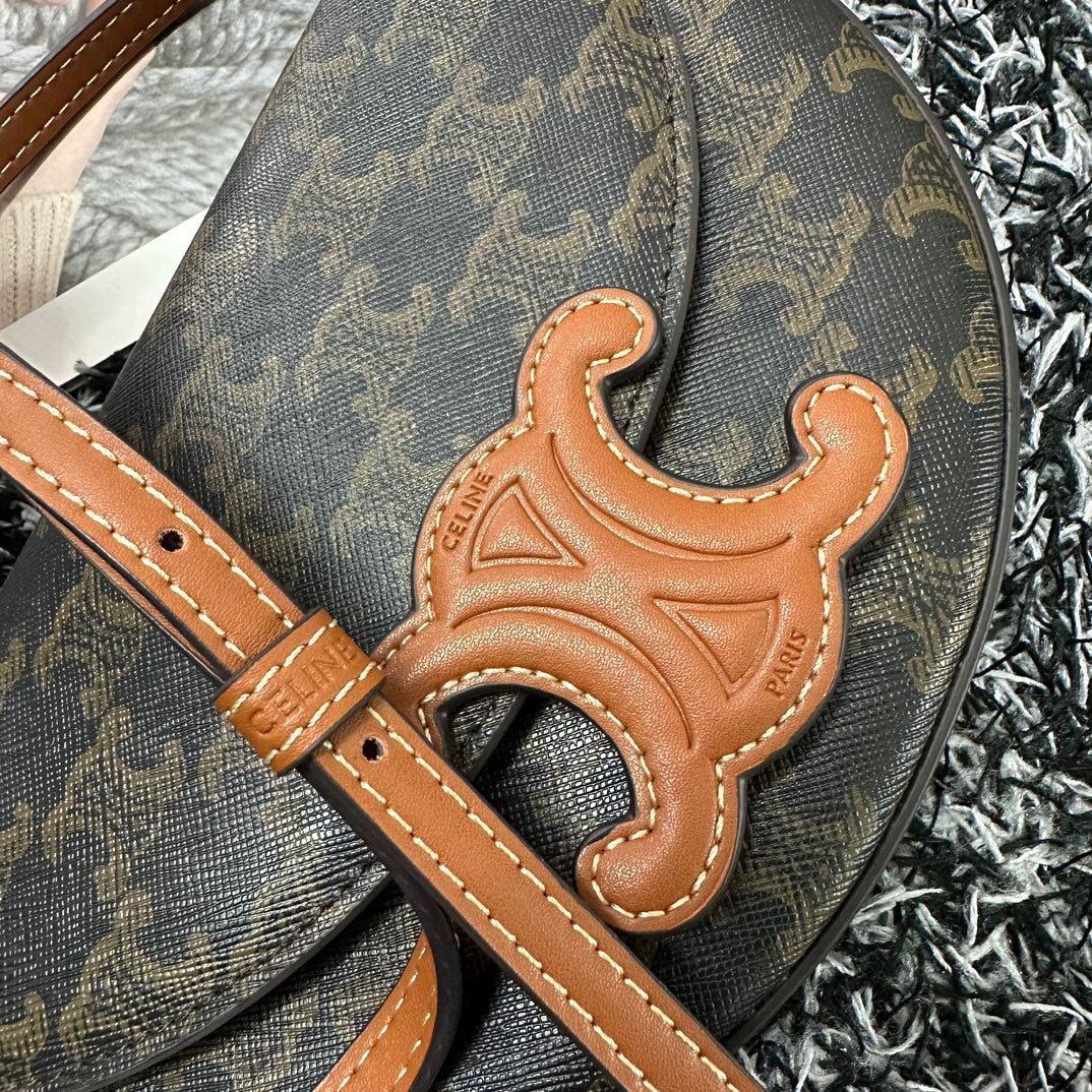 Celine Besace Canvas Saddle Bag - Image 8