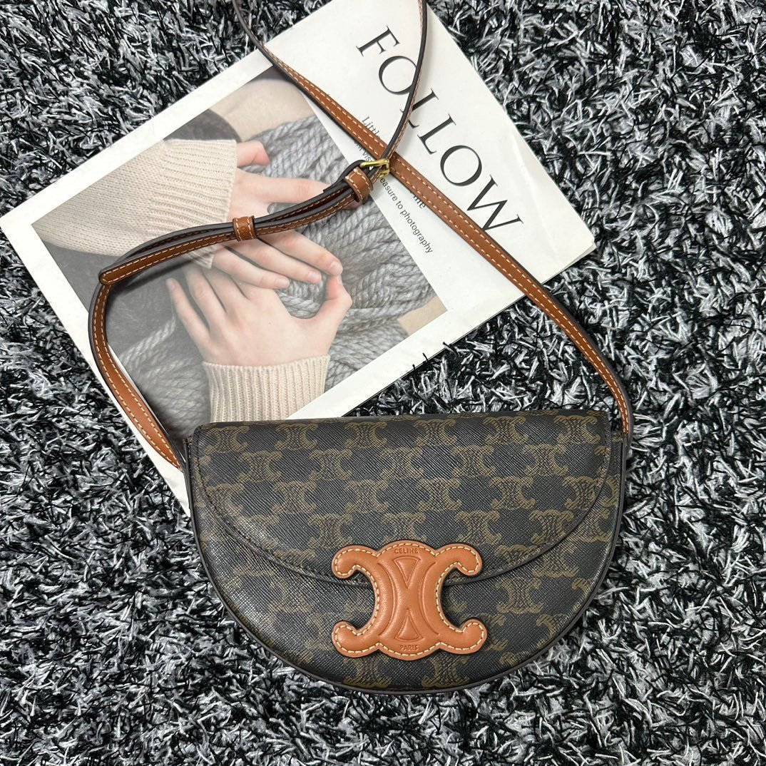 Celine Besace Canvas Saddle Bag