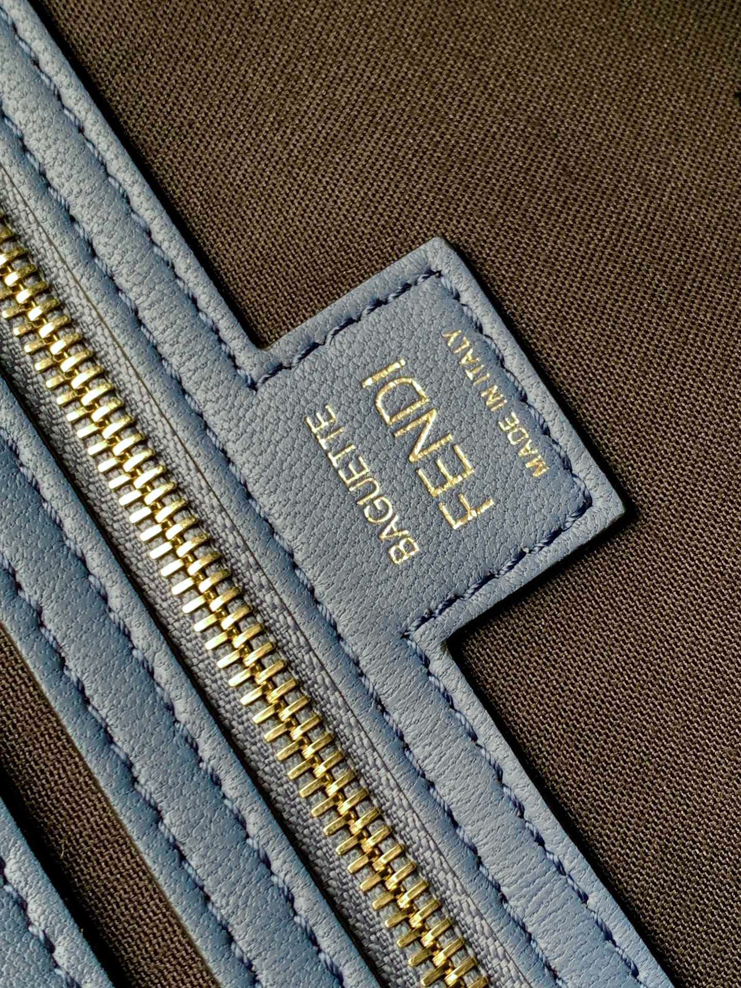 Fendi Baguette 27 Blue FF Motif Leather - Image 3