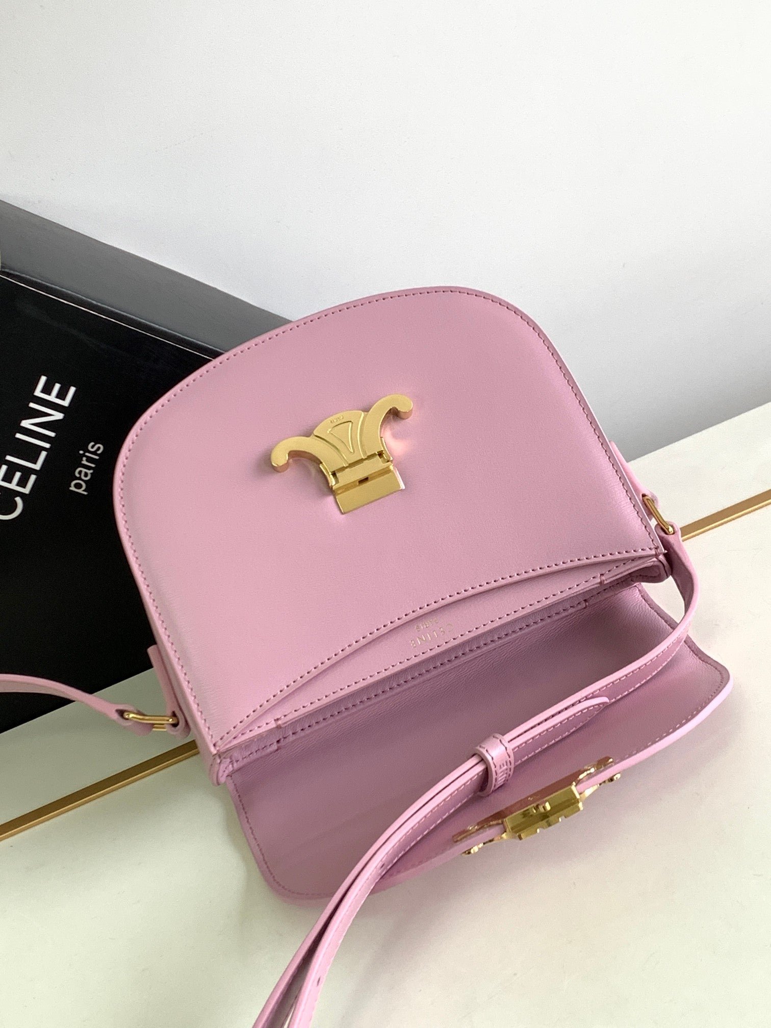 Celine Besace Pink Mini Saddle Bag - Image 6