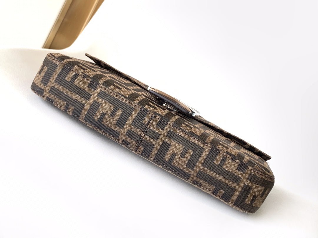 Fendi Baguette 27 Brown Jacquard Fabric Shoulder - Image 6