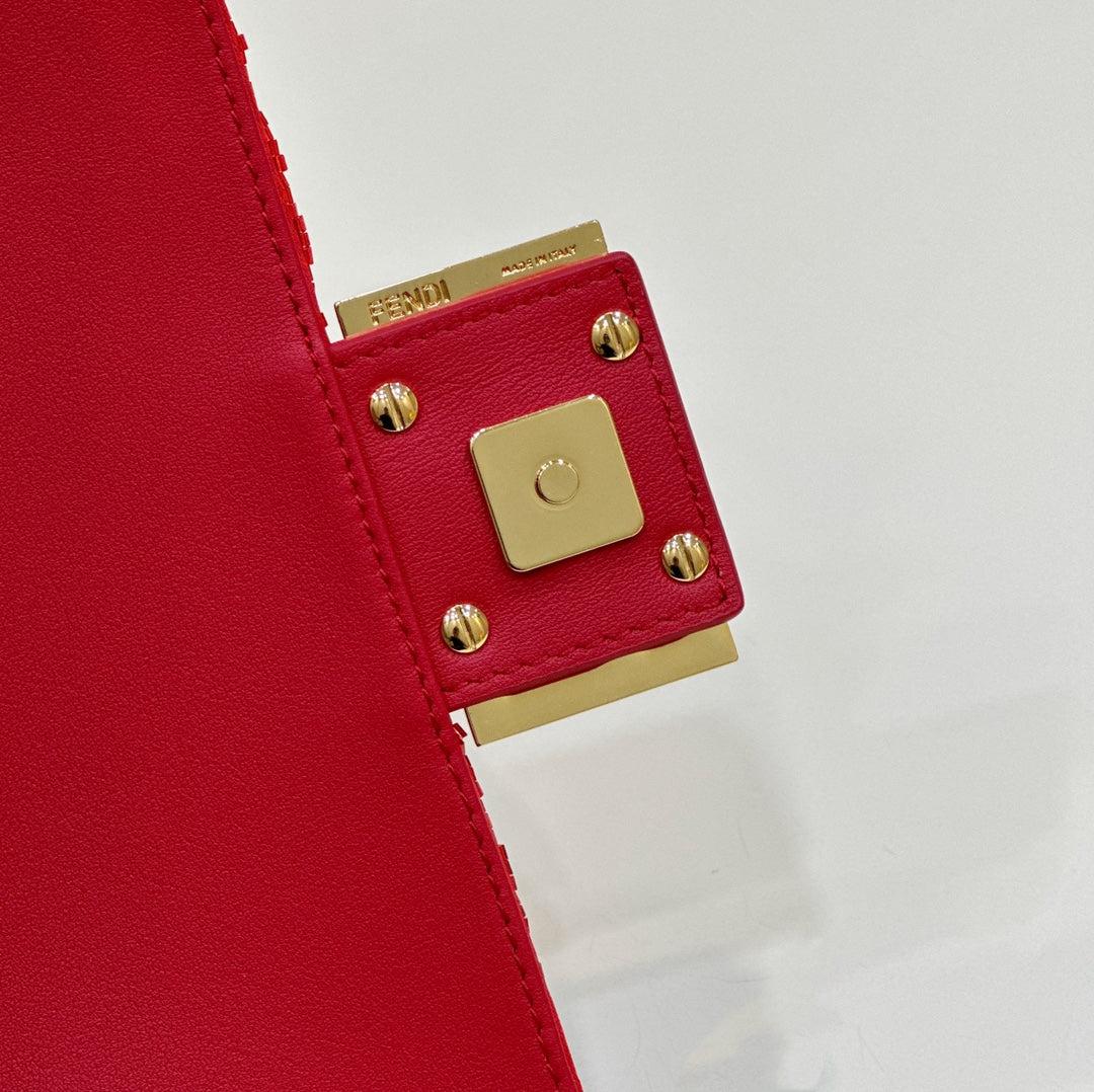 Fendi Baguette Mini 19 Red Sequins Gold Hardware - Image 7
