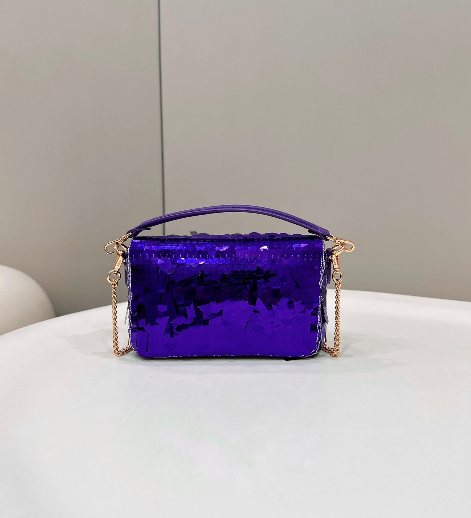 Alternative view of Fendi Baguette Mini 19 Grape Jelly Sequins Gold