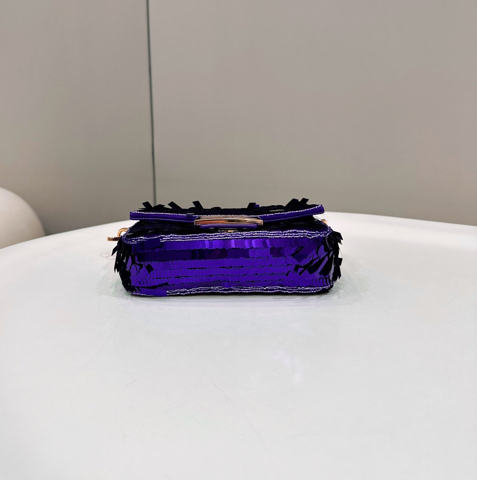 Fendi Baguette Mini 19 Grape Jelly Sequins Gold - Image 4