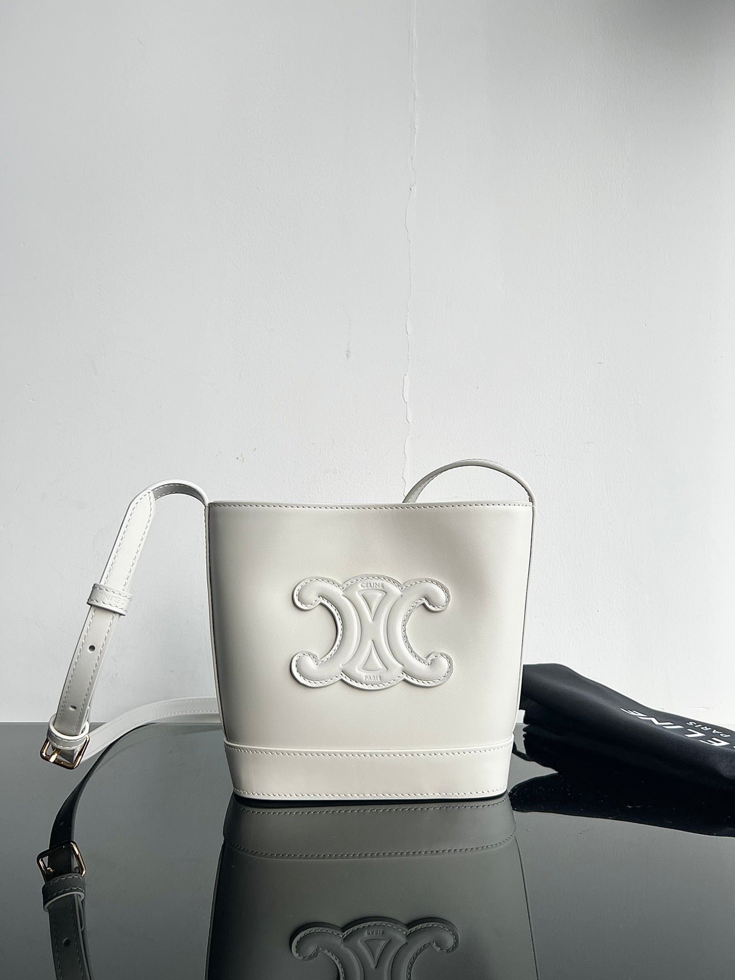 Alternative view of Celine Cuir Triomphe 19 Calfskin Bucket Bag