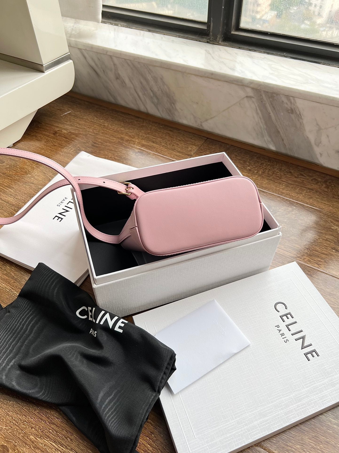 Alternative view of Celine Cuir Triomphe 19 Calfskin Bucket Bag